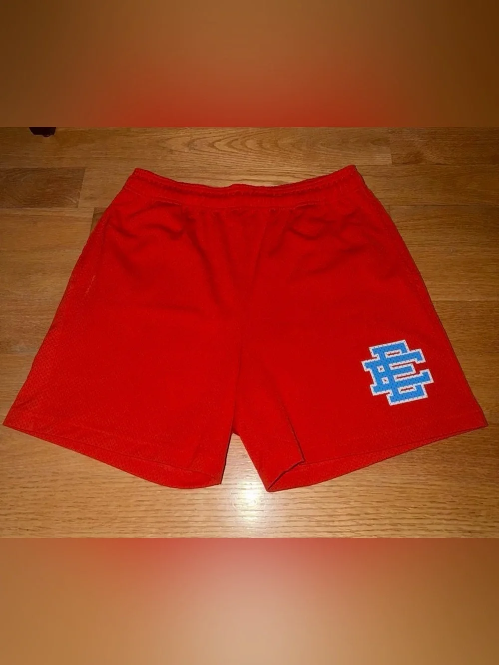 Eric Emanuel EE Basic/Core Short - Size L - Orange/Light Blue - 100% authentic